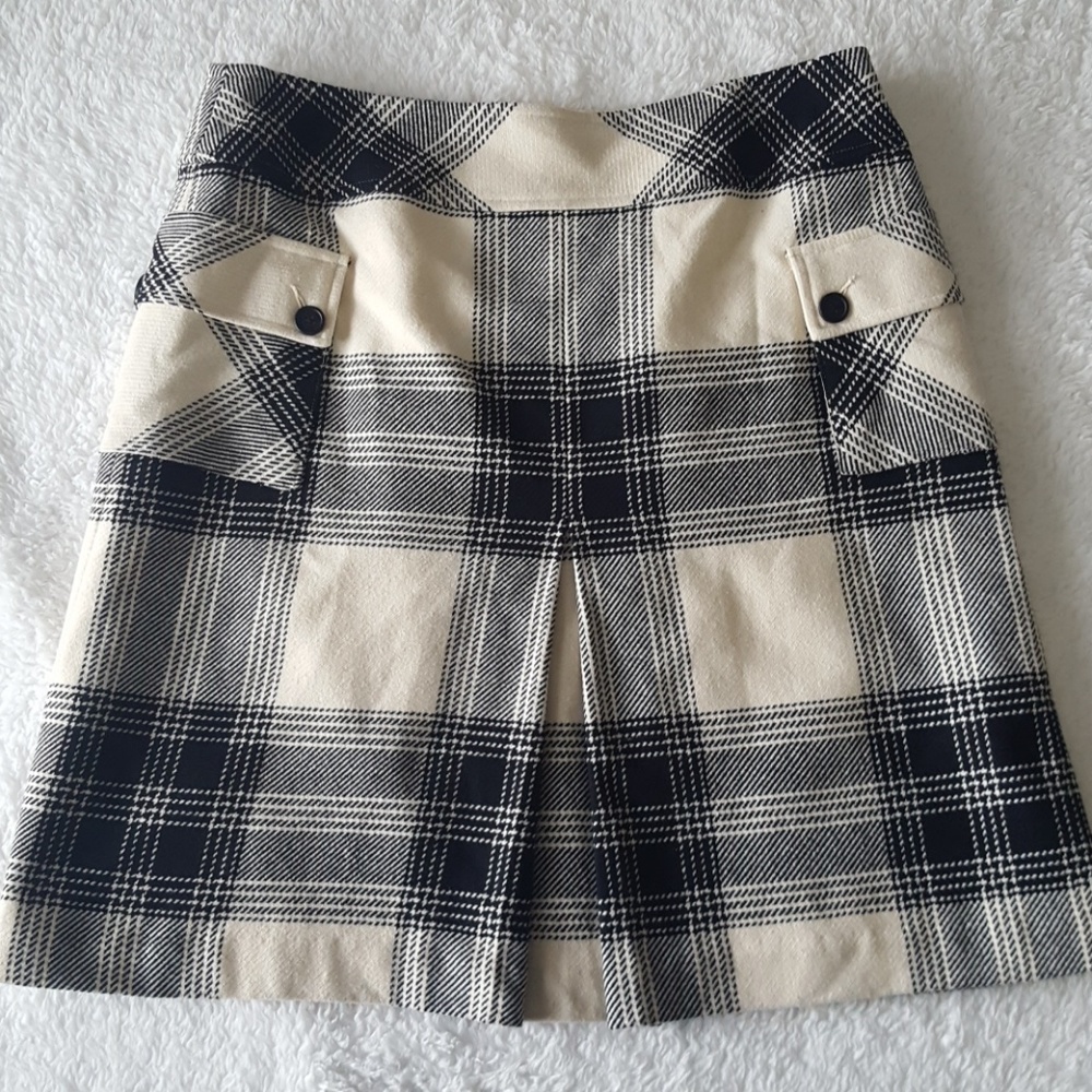 Talbots Cream/Black A-Line Skirt
